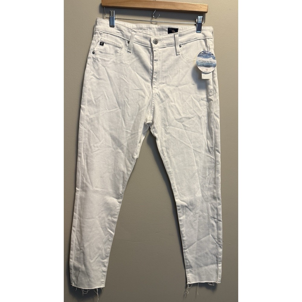 Adriano Goldschmied AG Farrah Skinny Ankle Jeans White 32R High Rise NWT Read